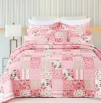 Cmfshape Floral Bedspread With 2 Pillow Shams-king Size,patchwork Pink Quilt Set. Fixed Price $45.00.