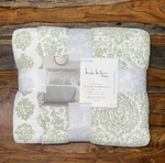 Nicole Miller Queen Cotton Reversible 3 Pc Quilt & Sham Set Green Floral Scallop. Fixed Price $119.97.
