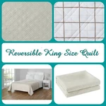 Mainstays Farmhouse King Quilt Reversible Beige -new Polyester Microfiber. Fixed Price $39.99.