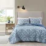 Gloria Damask Aqua Reversible Quilt Set, Full/queen, 3 Piece Bedding. Fixed Price $68.99.