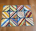 Reversible Handcrafted Strip Patchwork Cotton Lap Throw Quilt Garden Birdhouse. Fixed Price $42.47.