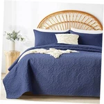 Quilt Set Size, Embossing Microfiber Bedspreads TWIN(68"X88") Navy Blue. Fixed Price $39.73.