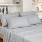 Homeideas Queen Size Bed Sheets - 4 Piece Set (light Grey) Extra Soft Brushed. Fixed Price $34.49.