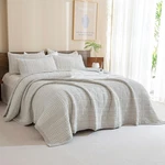 Soft Khaki King Quilt Set, 3-PC Lightweight Waffle Bedspread, Vintage Chic. Fixed Price $164.99.