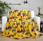 Dada Bedding Yellow Farmhouse Rustic Spring Floral Hummingbirds Soft Fleece Thro. Fixed Price $46.99.