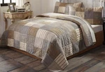 Reversible King Quilt Hand-stitched Country Block Patchwork Gray Sawyer Mill. Fixed Price $190.95.