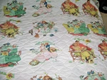 Vintage King Sz Bedspread Cottagecore / Norman Rockwell Pacific Art Work 1970S. Fixed Price $199.95.
