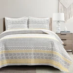 Lush Decor Hygge Geo Striped 3PC Quilt Bedding Set, F/queen, Yellow. Fixed Price $99.93.