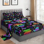 Wecozy King Size Pcs Bed Fitted Sheet Set 14 Deep Pocket Black Purple Flat. Fixed Price $71.71.