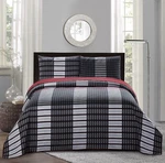 All American Collection New 3PC Plaid Printed Reversible Bedspread/quilt Set .... Fixed Price $54.72.