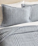 New Quince 100% Organic Cotton Channel Stitch Coverlet Set, Full/queen, Blue. Fixed Price $130.00.