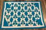 Handmade Quilt Blue & White Star/snowflake Design 76 X 56 Throw/twin 70. Fixed Price $38.70.