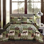 Oliven 3 Pcs Cabin Bedding Quilt Full/queen Size Lodge Moose Bear Set G.... Fixed Price $41.20.