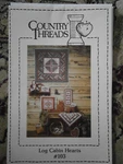 Country Threads Log Cabin Hearts Quilt Sewing Craft Pattern Wall Hanging Pillow. Fixed Price $15.00.