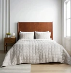 New Quince European Linen Box Quilt, Full/queen (sand). Fixed Price $145.00.