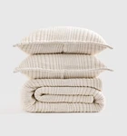 Quince Organic Cotton Channel Matelasse Coverlet Set Full Queen Undyed Nwot Read. Fixed Price $92.99.