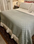 Bella Notte Linens, Chesapeake Queen Coverlet Pacific Discontinued Size. Fixed Price $625.00.