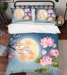 3D Lotus Pond Moonlight Scenery Quilt Cover Bedding Sets Pillowcases Queen. Fixed Price $71.67.