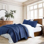 Horimote Home 100% Cotton Quilt Set Size, Navy Full/queen, Blue. Fixed Price $100.45.
