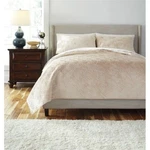 Nip Ashley Furniture Design Patterned Golden Beige Queen Coverlet & Shams Set 3P. Fixed Price $112.79.