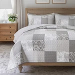 Slpr Silver Linings Cotton Quilt Set - Twin Size With 1 Sham, Neutral Pieced .... Fixed Price $107.48.