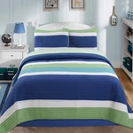 Cozy Line Home Fashions Waylon Navy Blue Green White Twin, Stripe. Fixed Price $87.99.