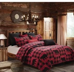 Virah Bella - Buffalo Bear Plaid Red Lightweight Twin Quilt Set Pillow Shams. Fixed Price $59.99.