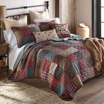 Donna Sharp Appalachia Plaid Pieced Country Cotton Queen Quilt Set Patchwork. Fixed Price $149.95.