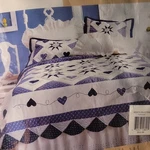 Queen Set Hearts Pattern Purple White Black Quilted Bedroom Rectangular. Fixed Price $30.99.