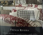 Chaps French Riviera 4PC King Quilt/cover/stand Shams/deco Pillow Red/blk Bnip. Fixed Price $278.73.