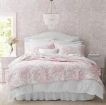 Laura Ashley Twin Pink Bedford 3PC Quilt Set 100% Cotton Reversible Floral. Fixed Price $114.00.