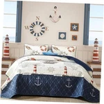 Ocean Quilts Size 3 Piece,nautical Coastal Bedding Queen Blue. Fixed Price $77.98.