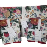 Pottery Barn Margaux Full Queen Quilt Set Red Floral Reversible 2 Shams. Fixed Price $299.99.
