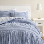 Best Seller Pottery Barn Teen Nantucket Gingham Quilt Chambray Full/queen 86" Sq. Fixed Price $131.89.