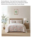 Tommy Bahama Reveesible Cotton Quilt Set-twin-ikat Tropics-new Original Pkg. Fixed Price $42.00.