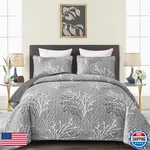 Djy Grey Quilt Set Twin Size Branch Botanical Pattern Bedspread Coverlet 3. Fixed Price $58.32.