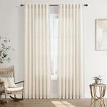 Joywell Cream Natural Back Tab Rod Pocket Linen Curtains 96 Inches Long 2 Panels. Fixed Price $20.99.
