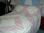 King/queen Eddie Bauer Cotton Pink Log Cabin QUILT+2 Shams 100X116. Fixed Price $198.00.