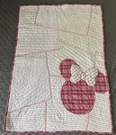 Disney Ethan Allen Mickey Stripe Baby Toddler Quilt Red Pink White Blanket *note. Fixed Price $40.00.