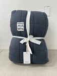 Quince European Flax Linen Box Quilt Full Queen Nightfall - New. Fixed Price $99.88.