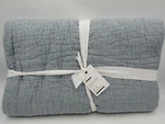 Pottery Barn Belgian Flax Linen Handcrafted Quilt Twin Chambray #9835C. Fixed Price $228.53.