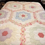 Vintage Martha Stewart Honeycomb Quilt Spread Queen 98X90 Patchwork Shabby Chic. Fixed Price $44.90.