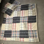 Nautica Queen Madras Plaid Patchwork Quilt Comforter 87X95 With 2 Pillow Shams. Fixed Price $85.00.