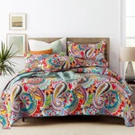 California King Quilt Set, Cotton Boho Paisley Bedspread With Pillow Shams, 3. Fixed Price $96.39.