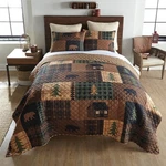 Donna Sharp Brown Bear Cabin Polyester Quilt Set. Fixed Price $89.00.