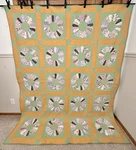 Handmade Appliqu Cotton Dresden Plate Quilt. Fixed Price $165.00.