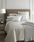 Sferra Hannah Grey Euro Continental Sham Scroll Design 100% Cotton Matelasse New. Fixed Price $15.00.