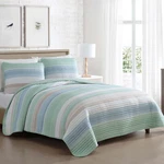 Coralinn Striped 3-PIECE Quilt Set, Lightweight, All-seasons, King, Sage Blue. Fixed Price $80.99.