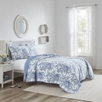 Laura Ashley Bedford Quilt Set 3PC 100% Cotton Reversible Natural Breathable. Fixed Price $99.99.