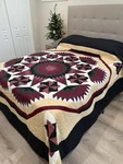 New Amish Quilt Feathered Star -red, Black & Tan 100 X112 Handmade Lancaster Pa. Fixed Price $650.00.
